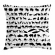 Animal Silhouettes Habitat Pattern Printed Cushion Cover