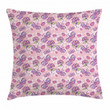 Purple Butterfly Cartoon Style Pattern Printed Cushion Cover