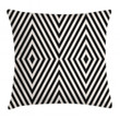 Optical Illusion Rhombuses Black And White Pattern Printed Cushion Cover