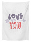 Valentines Day Theme Words Printed Tablecloth Home Decor