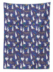 Floral Bunnies Poses Printed Tablecloth Home Decor