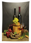 Themed Bottles France With Grapes Printed Tablecloth Home Decor