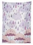 Pink Umbrellas Rain Printed Tablecloth Home Decor