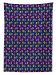 Colorful Flowers Love Printed Tablecloth Home Decor