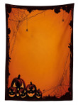 Halloween Pumpkin Scary Orange Pattern Printed Tablecloth Home Decor