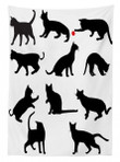 Red Ball Animal Pet Kittens Printed Tablecloth Home Decor