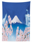 Mt. Hill And Sakura Photo Printed Tablecloth Home Decor