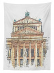 Concert House In Berlin Paint Printed Tablecloth Home Decor