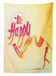 Be Happy And Smile Message Printed Tablecloth Home Decor