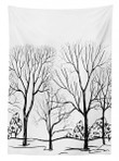 Fall Tree Without Leaves Printed Tablecloth Home Decor