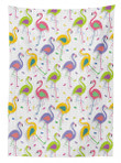 Retro Colorful Flamingo Pattern Printed Tablecloth Home Decor