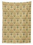 Retro Flowers And Leaves Printed Tablecloth Home Decor