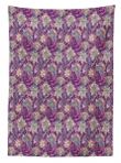 Flowers And Mehndi Purple Printed Tablecloth Home Decor
