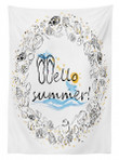 Hello Summer Seashells Pattern Printed Tablecloth Home Decor