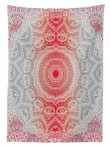 Red And Grey Boho Mandala Printed Tablecloth Home Decor