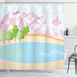 Polygonal Mountain Shower Curtain