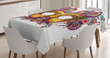 Ornate Yellow Mask Pattern Printed Tablecloth Home Decor