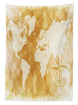 Old Fashioned World Map Printed Tablecloth Home Decor