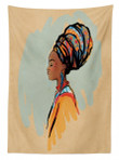Profile Beautiful Black Young Girl Printed Tablecloth Home Decor