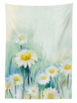 Daisy Flower Field Art Pattern Printed Tablecloth Home Decor