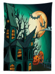 Halloween Haunted Castle Art Printed Tablecloth Home Decor