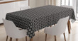 Ink Style Half Circles Pattern Printed Tablecloth Home Decor