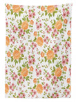 Peony Poppy Bridal Theme Pattern Printed Tablecloth Home Decor