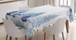 Winter Forest Blue And White Pattern Printed Tablecloth Home Decor
