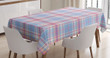 Vintage Plaid Blue And Red Pattern Printed Tablecloth Home Decor