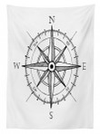 Windrose Directions Compass Pattern Printed Tablecloth Home Decor