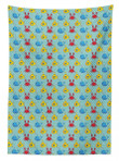 Whales Crabs Under Sea Printed Tablecloth Home Decor