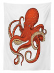 Octopus Drawing Pattern Printed Tablecloth Home Decor