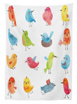 Colorful Humor Bird Pattern Printed Tablecloth Home Decor