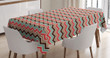 Grunge Retro Zigzags Pattern Printed Tablecloth Home Decor