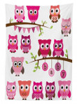Owls Branches Cartoon Pattern Printed Tablecloth Home Decor
