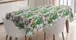 Wild Flowers Fan Palm Leaf Printed Tablecloth Home Decor