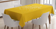 Minimal Phrase Yellow Printed Tablecloth Home Decor