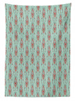Pastel Traditional Red And Blue Pattern Printed Tablecloth Home Decor
