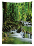 Tropic Mountain Stream Scenery Printed Tablecloth Home Decor