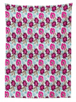Abstract Marsala Blossoms Pattern Printed Tablecloth Home Decor
