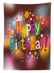 Birthday Message Fun Pattern Printed Tablecloth Home Decor