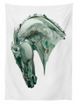 Green Stain Horse Head Printed Tablecloth Home Decor