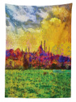 Oil Painting Istanbul Shoreline Printed Tablecloth Home Decor