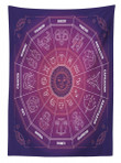Colorful Astrology Signs Purple Printed Tablecloth Home Decor