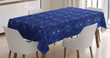 Geometric Mosaics Dark Blue Printed Tablecloth Home Decor