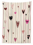 Heart Love And Lines Themed Printed Tablecloth Home Decor