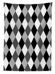 Black And White Rhombus Printed Tablecloth Home Decor