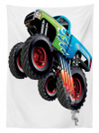 Monster Truck Cool Cartoon Pattern Printed Tablecloth Home Decor