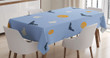 Pumpkins And The Flying Bats Printed Tablecloth Home Decor