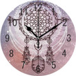 Bohemian Tribal Dreamcatcher Moon Round Wall Clock